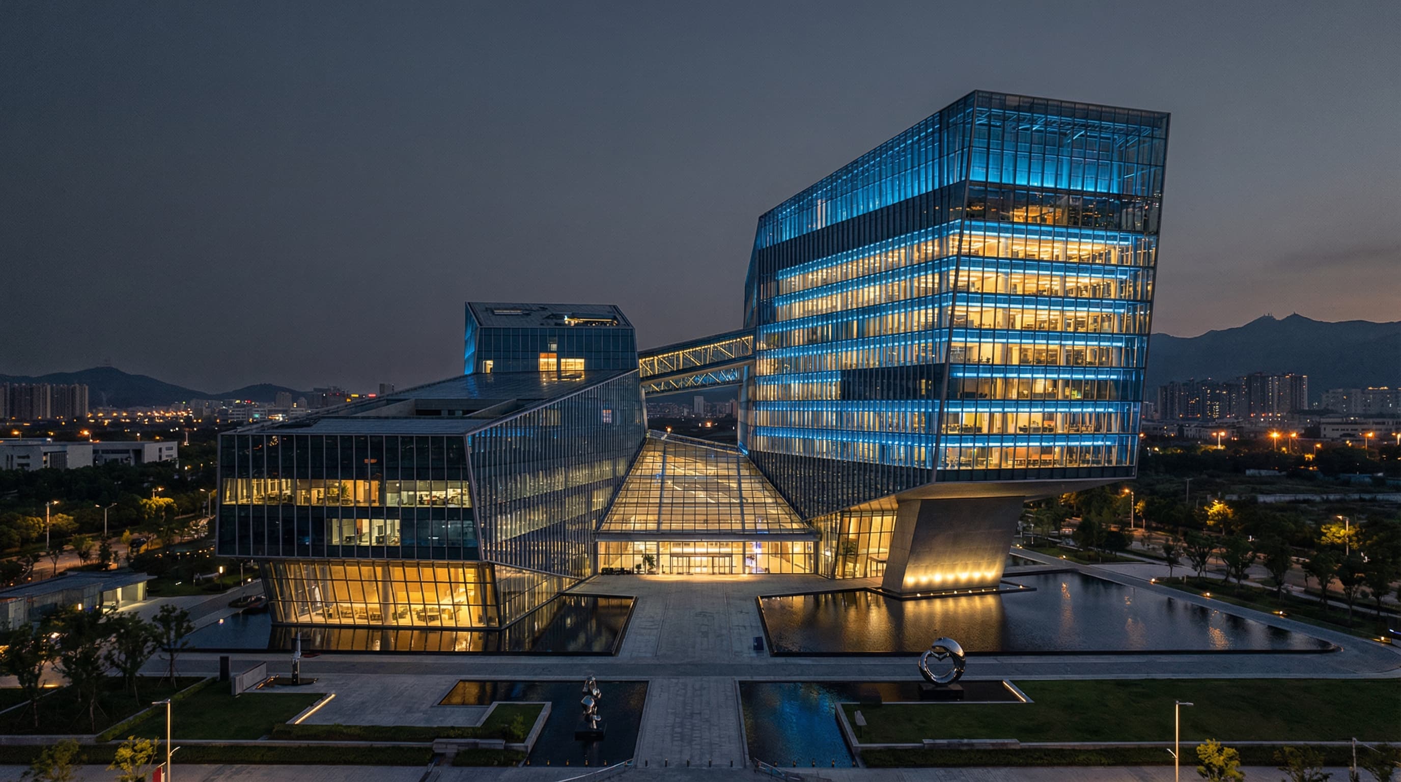 Ultra-modern corporate headquarters reflecting GDV Holdings' institutional scale