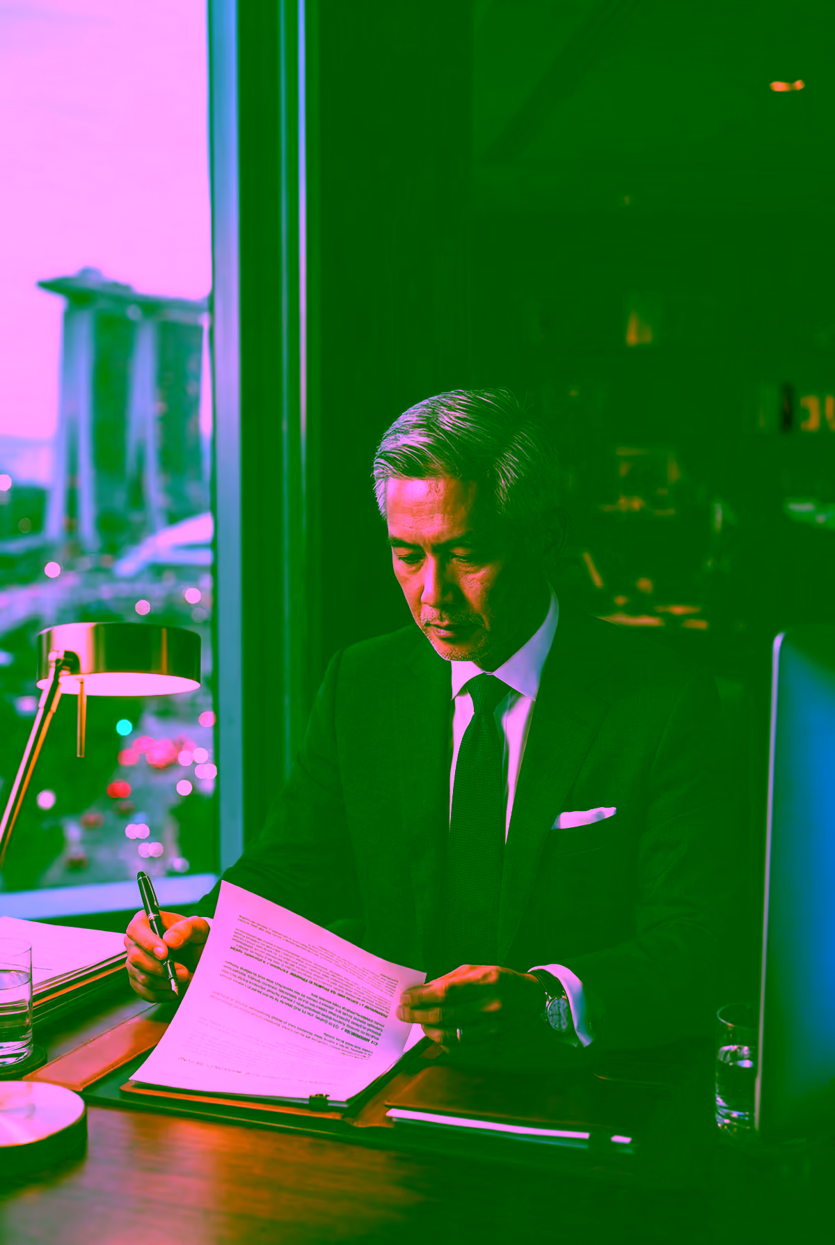 Senior institutional investor reviewing a portfolio — representing GDV Holdings' ideal capital partner profile